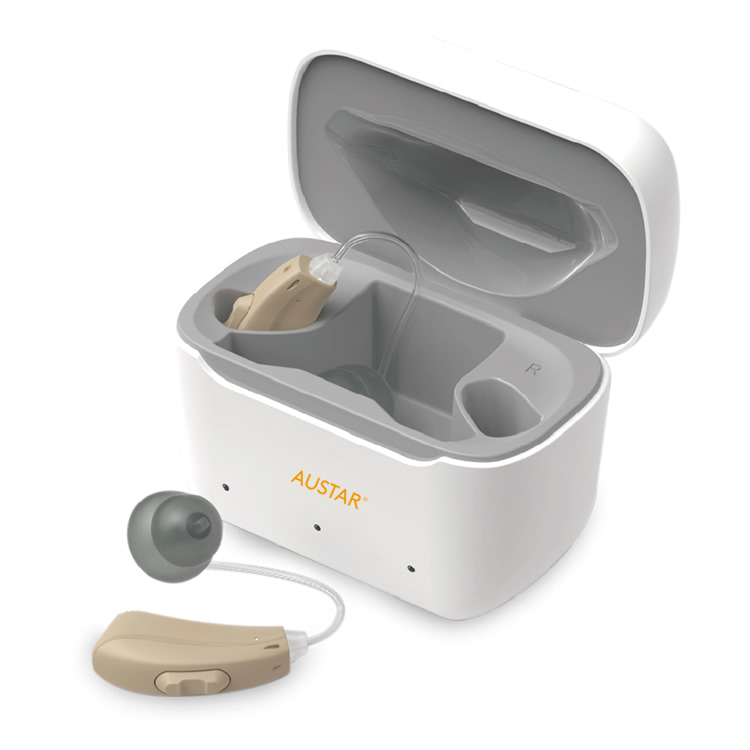 Over-the-counter rechargeable behind-the-ear hearing aid with APP control (Cadenza H77)