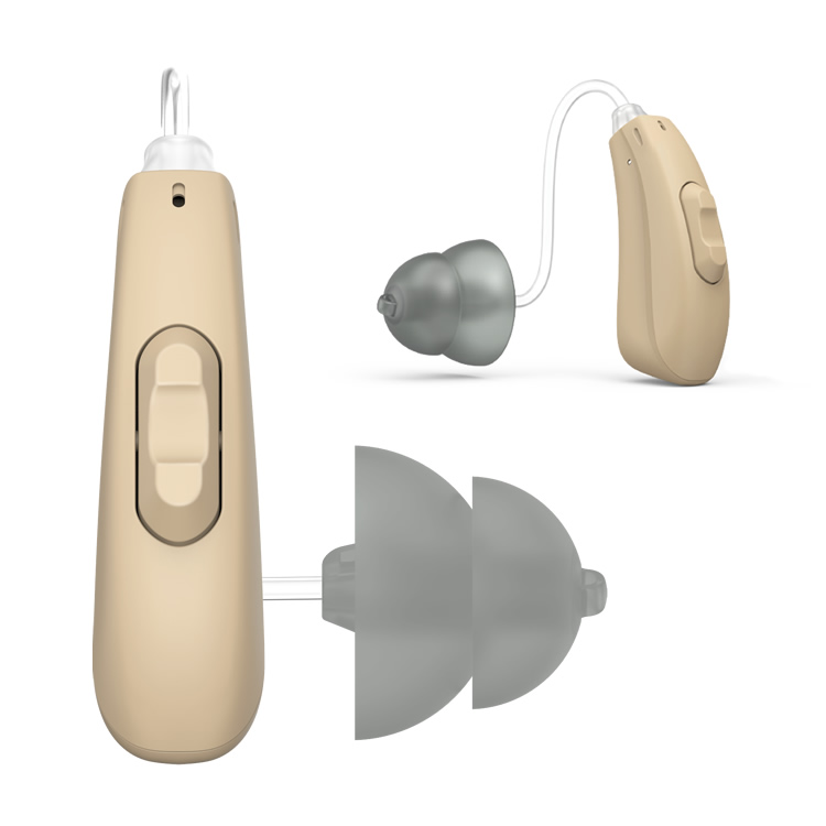 Over-the-counter rechargeable behind-the-ear hearing aid with APP control (Cadenza H77)