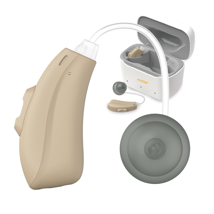 Over-the-counter rechargeable behind-the-ear hearing aid with APP control (Cadenza H77)