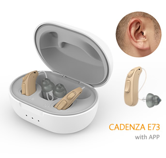 Cadenza e73 OTC rechargeable RIC hearing aids with app control