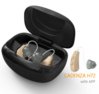 Cadenza H72 OTC rechargeable BTE hearing aids with app control