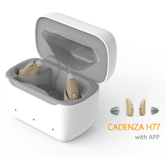 Cadenza H77 OTC rechargeable BTE hearing aids with app control