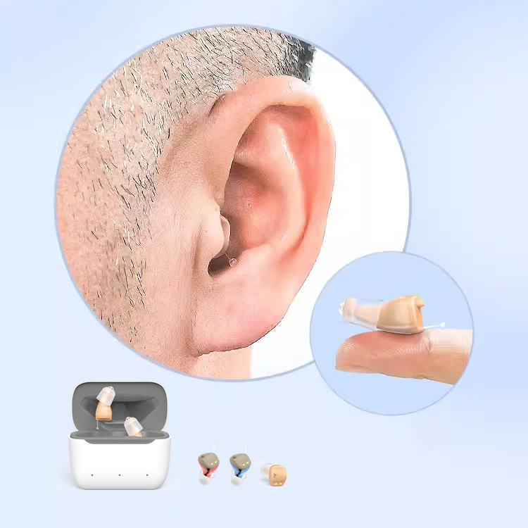 المعينات السمعية القابلة لإعادة الشحن داخل الأذن بدون وصفة طبية