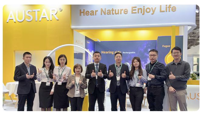 Estande da AUSTAR Hearing no congresso EUHA 2026 em Hannover Alemanha