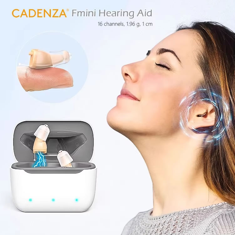 Rechargeable CIC Hearing Aids, Mini Rechargeable Digital ITC Hearing Aid (Cadenza Fi6)